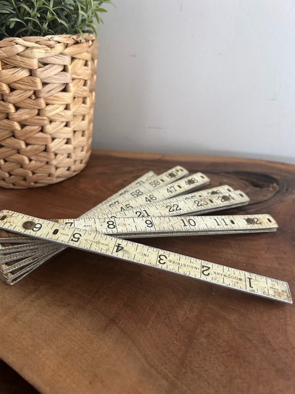 Vintage Metal Folding Zig Zag Ruler 72” Woodmark